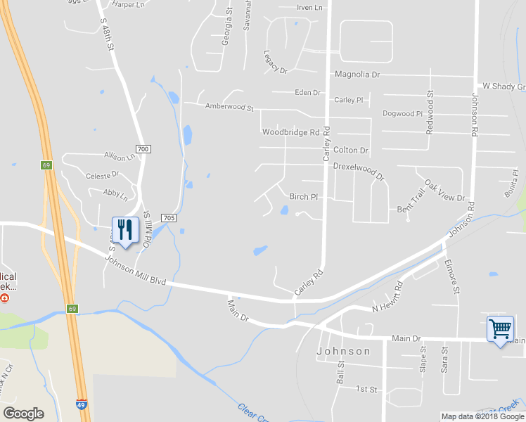 map of restaurants, bars, coffee shops, grocery stores, and more near 4990 Dogwood View in Springdale