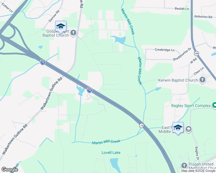 map of restaurants, bars, coffee shops, grocery stores, and more near 725 Morris Road in Winston-Salem