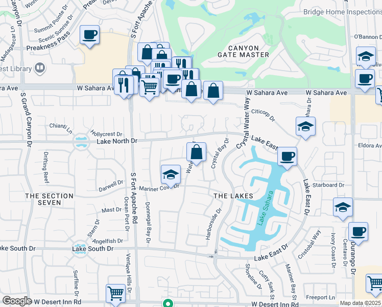 map of restaurants, bars, coffee shops, grocery stores, and more near 9003 Gentle Rain Way in Las Vegas