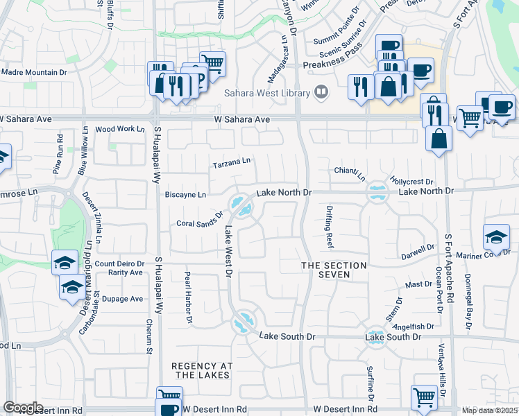 map of restaurants, bars, coffee shops, grocery stores, and more near 2817 Cotton Cloud Road in Las Vegas