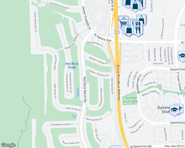map of restaurants, bars, coffee shops, grocery stores, and more near 11321 Golden Chestnut Place in Las Vegas