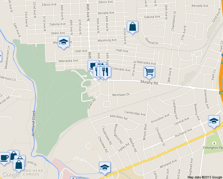 map of restaurants, bars, coffee shops, grocery stores, and more near 4306 Westlawn Drive in Nashville