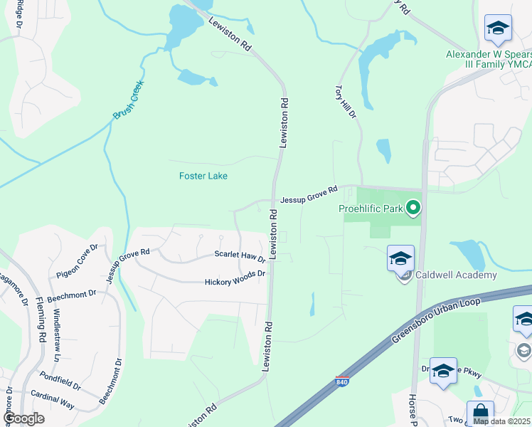 map of restaurants, bars, coffee shops, grocery stores, and more near 4502 Lewiston Oaks Court in Greensboro