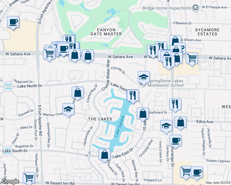 map of restaurants, bars, coffee shops, grocery stores, and more near 2809 Coast Line Court in Las Vegas
