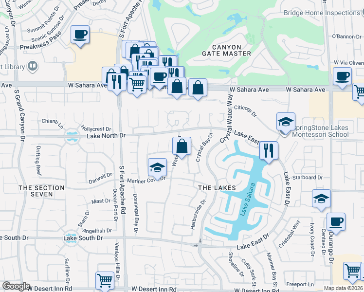 map of restaurants, bars, coffee shops, grocery stores, and more near 2908 Pleasant Lake Drive in Las Vegas