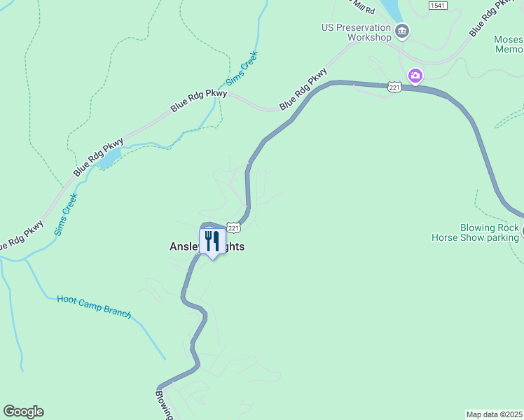 map of restaurants, bars, coffee shops, grocery stores, and more near 131 River Gorge Vista in Blowing Rock