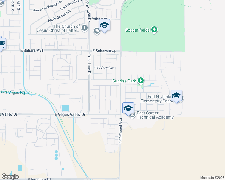 map of restaurants, bars, coffee shops, grocery stores, and more near 2740 Aldine Court in Las Vegas