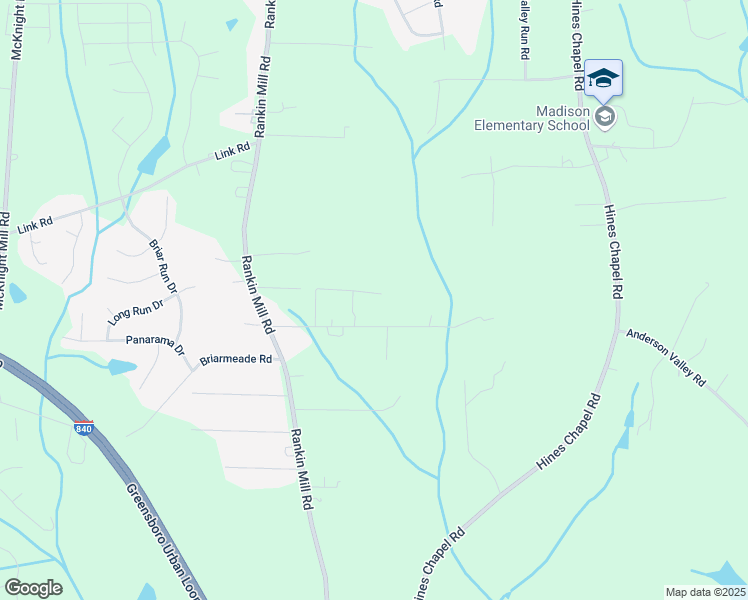 map of restaurants, bars, coffee shops, grocery stores, and more near 4503 Matthews Lane in Greensboro