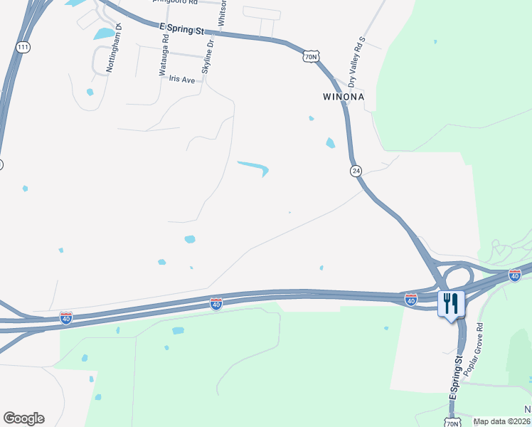 map of restaurants, bars, coffee shops, grocery stores, and more near 1911 North Salem Road in Cookeville