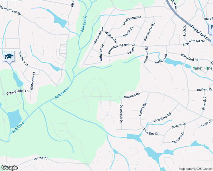 map of restaurants, bars, coffee shops, grocery stores, and more near 2683 Wood Valley Road in Winston-Salem