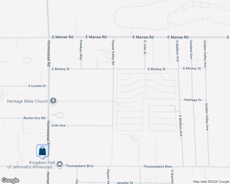 map of restaurants, bars, coffee shops, grocery stores, and more near 5460 South Chippewa Street in Pahrump