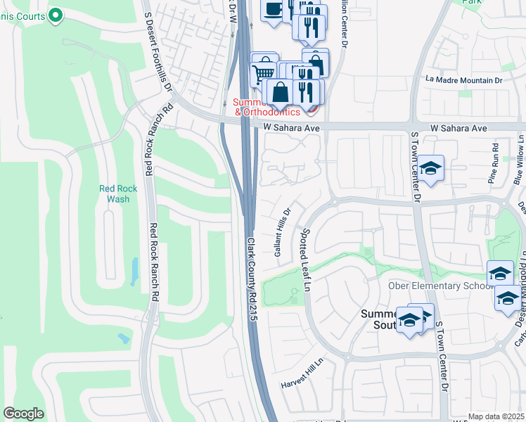 map of restaurants, bars, coffee shops, grocery stores, and more near 11144 River Hills Lane in Las Vegas