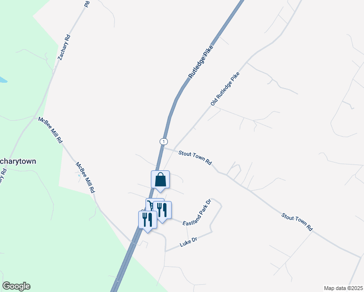 map of restaurants, bars, coffee shops, grocery stores, and more near 658 Old Rutledge Pike in Blaine