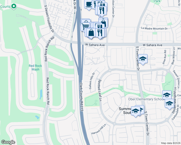 map of restaurants, bars, coffee shops, grocery stores, and more near 2774 Windcrest Falls Drive in Las Vegas