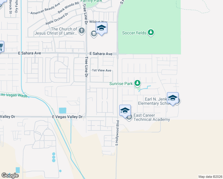map of restaurants, bars, coffee shops, grocery stores, and more near 2711 Lindsey Springs Street in Las Vegas