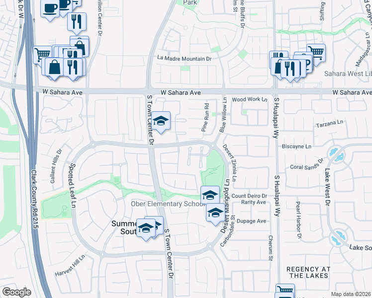 map of restaurants, bars, coffee shops, grocery stores, and more near 2721 Willow Basket Lane in Las Vegas