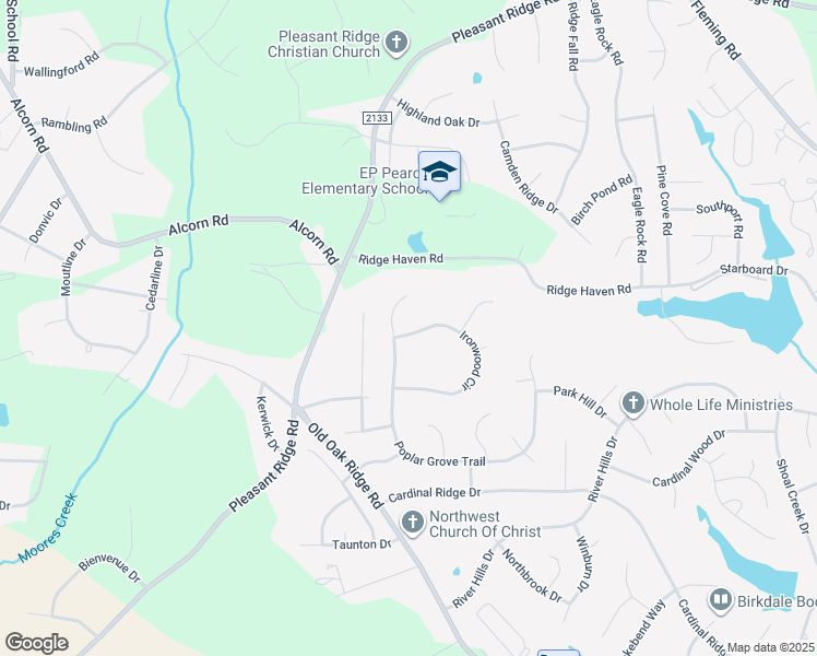 map of restaurants, bars, coffee shops, grocery stores, and more near 6785 Ironwood Circle in Greensboro
