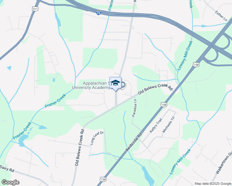 map of restaurants, bars, coffee shops, grocery stores, and more near 3125 Williston Road in Walkertown