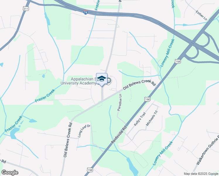 map of restaurants, bars, coffee shops, grocery stores, and more near 3125 Williston Road in Walkertown