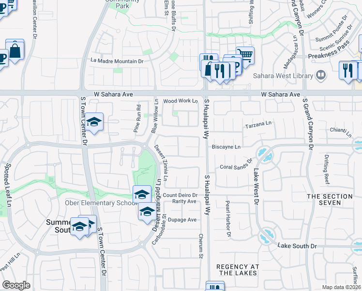 map of restaurants, bars, coffee shops, grocery stores, and more near 2788 Cottoneaster Street in Las Vegas