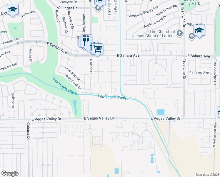 map of restaurants, bars, coffee shops, grocery stores, and more near 5952 Grazing Meadow Drive in Las Vegas