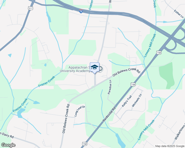 map of restaurants, bars, coffee shops, grocery stores, and more near 3140 Williston Road in Walkertown