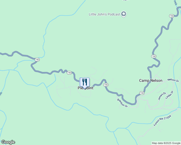 map of restaurants, bars, coffee shops, grocery stores, and more near 439 John Lewis Drive in Springville