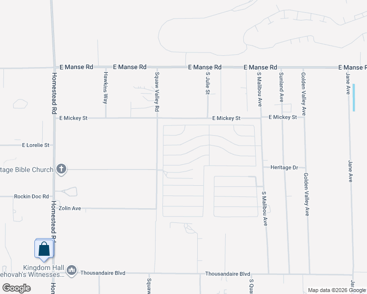 map of restaurants, bars, coffee shops, grocery stores, and more near 3607 Marathon Drive in Pahrump