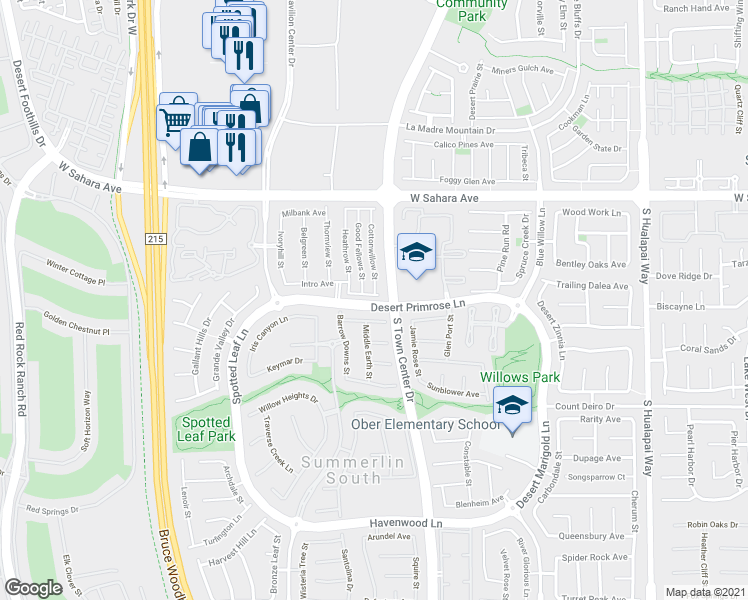 map of restaurants, bars, coffee shops, grocery stores, and more near 2718 Good Fellows Street in Las Vegas