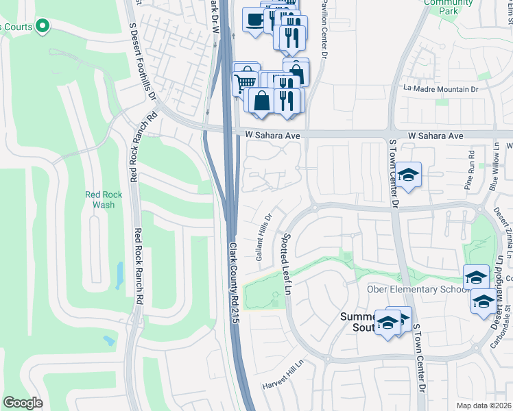 map of restaurants, bars, coffee shops, grocery stores, and more near 11132 Autumn Grove Court in Las Vegas
