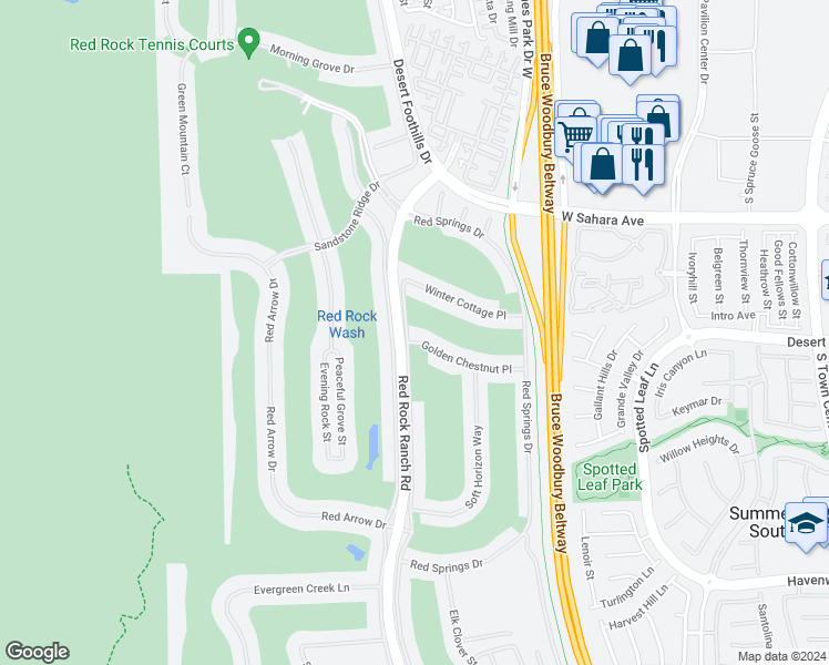 map of restaurants, bars, coffee shops, grocery stores, and more near 11368 Golden Chestnut Place in Las Vegas