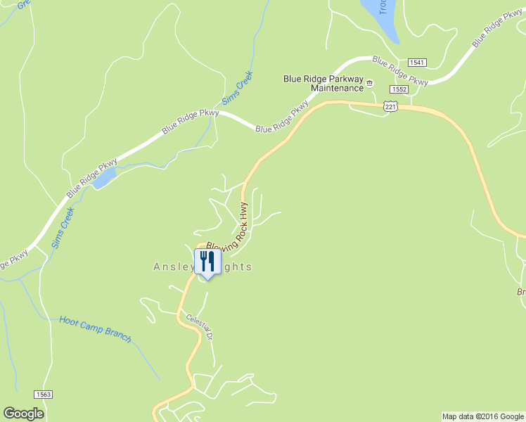 map of restaurants, bars, coffee shops, grocery stores, and more near 140 Foggy Hollow in Blowing Rock