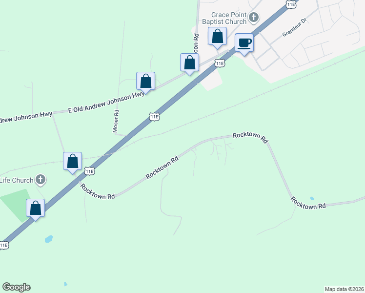 map of restaurants, bars, coffee shops, grocery stores, and more near 430 Rocktown Road in Jefferson City