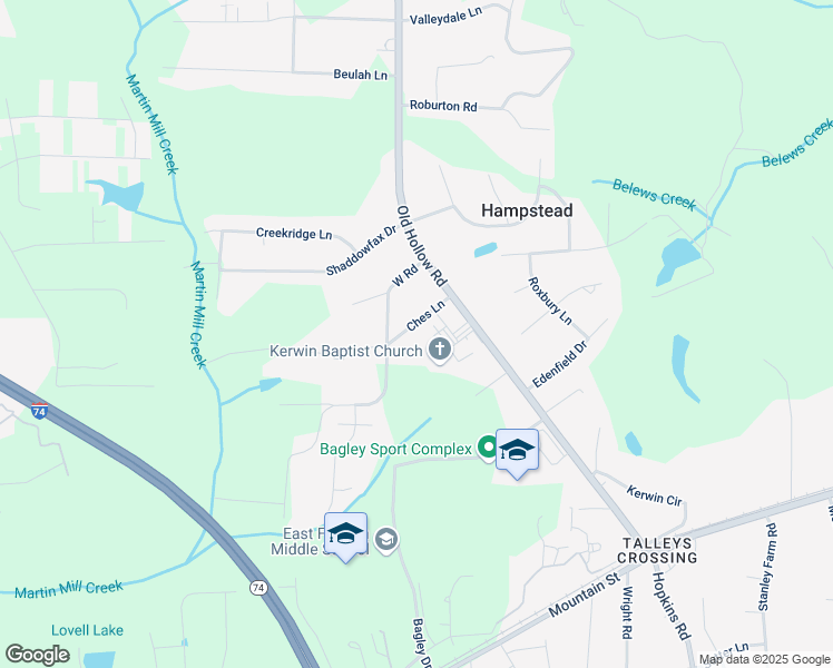 map of restaurants, bars, coffee shops, grocery stores, and more near 5232 Ches Lane in Kernersville