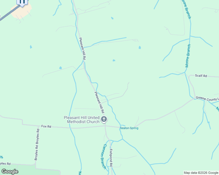 map of restaurants, bars, coffee shops, grocery stores, and more near 1135 Pleasant Hill Road in Chuckey