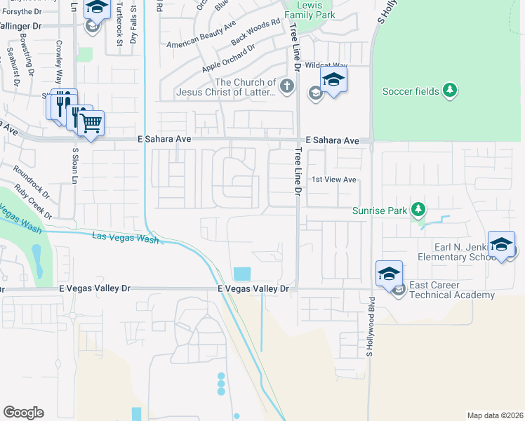 map of restaurants, bars, coffee shops, grocery stores, and more near 2685 Joseph Canyon Drive in Las Vegas