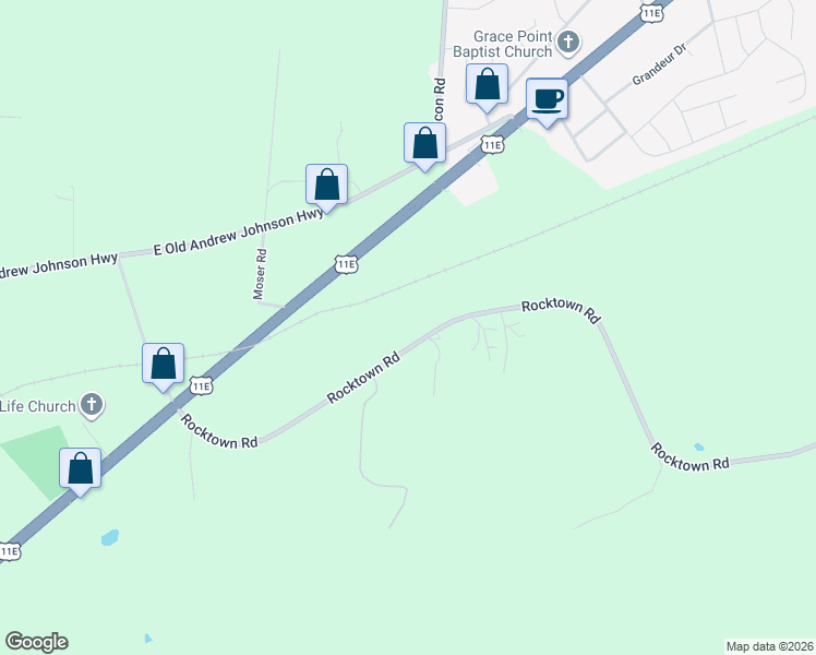 map of restaurants, bars, coffee shops, grocery stores, and more near 430 Rocktown Road in Jefferson City