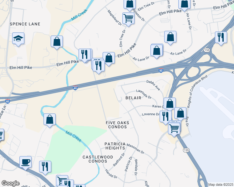 map of restaurants, bars, coffee shops, grocery stores, and more near 700 Patricia Drive in Nashville