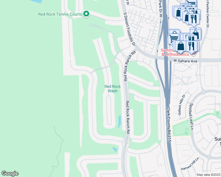 map of restaurants, bars, coffee shops, grocery stores, and more near 2690 Grassy Spring Place in Las Vegas