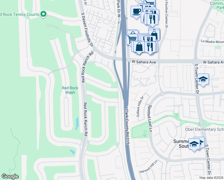 map of restaurants, bars, coffee shops, grocery stores, and more near 11247 Winter Cottage Place in Las Vegas