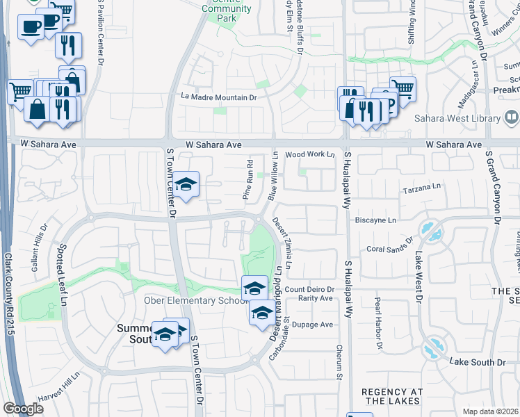 map of restaurants, bars, coffee shops, grocery stores, and more near 2698 Big Mill Drive in Las Vegas
