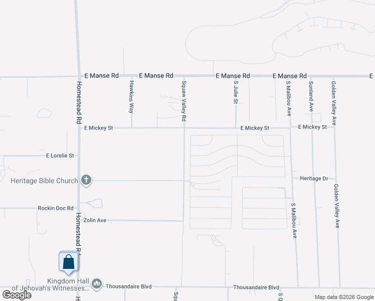 map of restaurants, bars, coffee shops, grocery stores, and more near 5360 South Chippewa Street in Pahrump