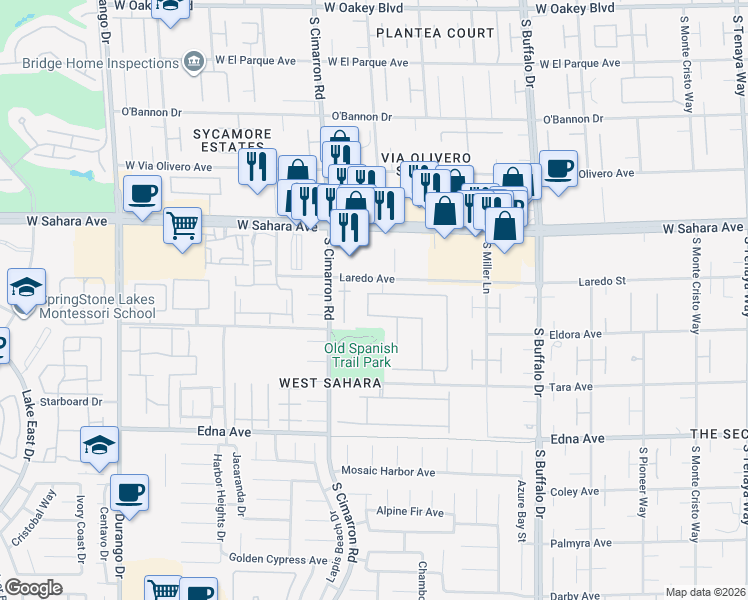 map of restaurants, bars, coffee shops, grocery stores, and more near 8109 Dark Hollow Place in Las Vegas