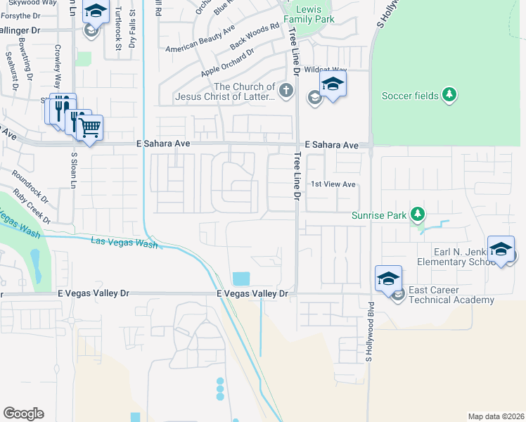 map of restaurants, bars, coffee shops, grocery stores, and more near 2685 Joseph Canyon Drive in Las Vegas