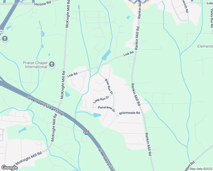 map of restaurants, bars, coffee shops, grocery stores, and more near 3521 Hirank Court in Greensboro