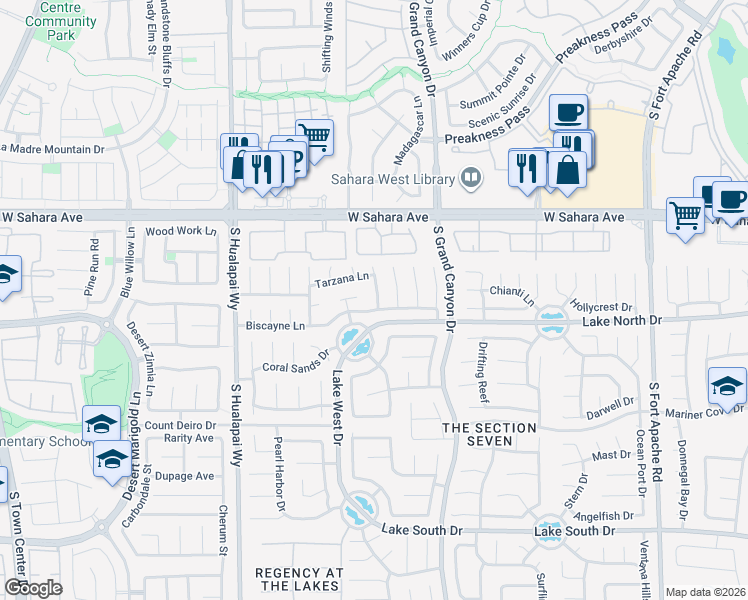 map of restaurants, bars, coffee shops, grocery stores, and more near 2729 Dune Cove Road in Las Vegas
