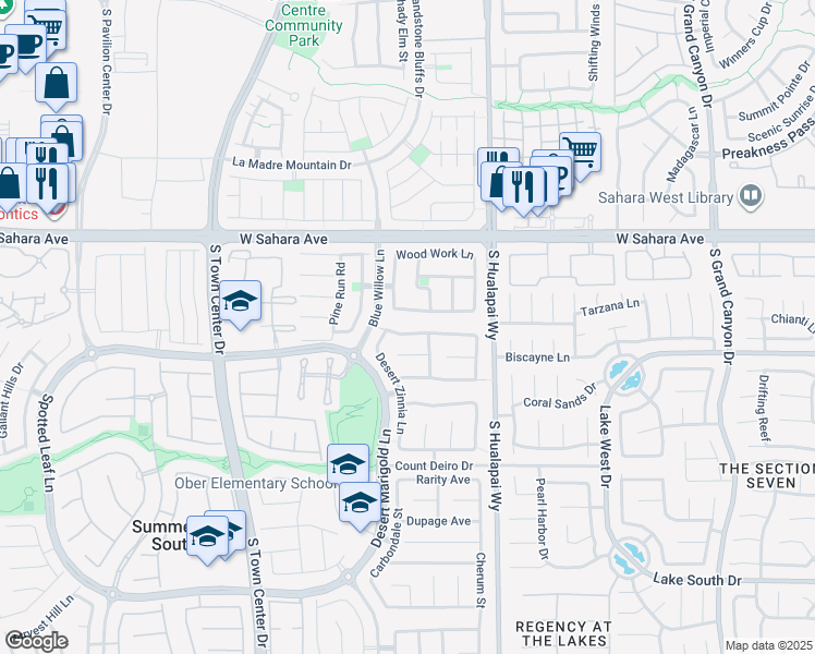 map of restaurants, bars, coffee shops, grocery stores, and more near 10353 Trailing Dalea Avenue in Las Vegas