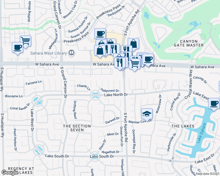 map of restaurants, bars, coffee shops, grocery stores, and more near 2728 Renwick Circle in Las Vegas