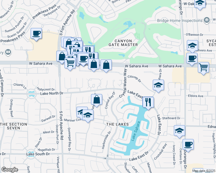 map of restaurants, bars, coffee shops, grocery stores, and more near 2724 Otter Creek Court in Las Vegas