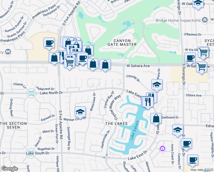 map of restaurants, bars, coffee shops, grocery stores, and more near 2724 Otter Creek Court in Las Vegas
